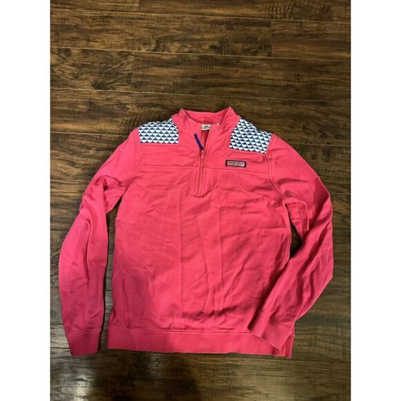 Vineyard Vines Shep Shirt 1/2 Zip Pullover Pink Girls XL 16 - Picture 1 of 3